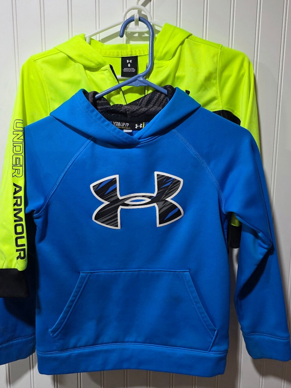 Kids Under Armour Blue & Neon Yellow Kids' Hoodies Duo